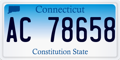 CT license plate AC78658