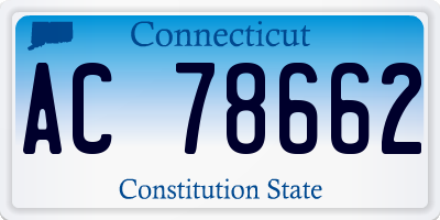 CT license plate AC78662