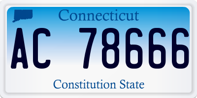 CT license plate AC78666