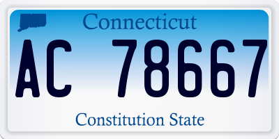 CT license plate AC78667