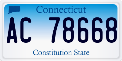 CT license plate AC78668