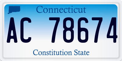 CT license plate AC78674