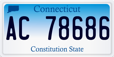 CT license plate AC78686