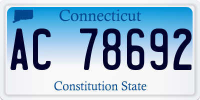 CT license plate AC78692