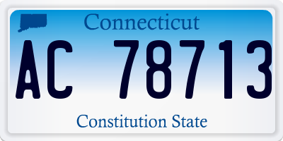 CT license plate AC78713