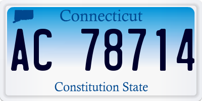 CT license plate AC78714