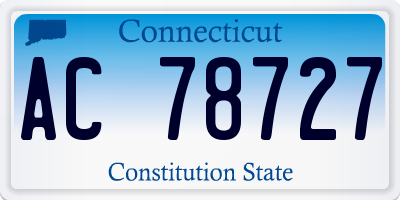 CT license plate AC78727