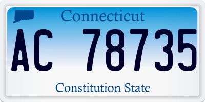 CT license plate AC78735