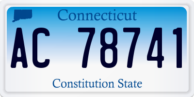 CT license plate AC78741