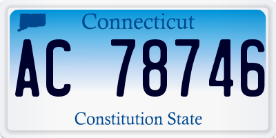 CT license plate AC78746