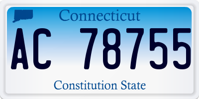 CT license plate AC78755