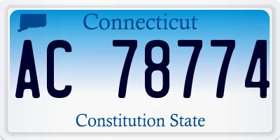 CT license plate AC78774