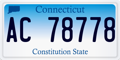 CT license plate AC78778