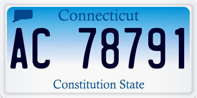 CT license plate AC78791
