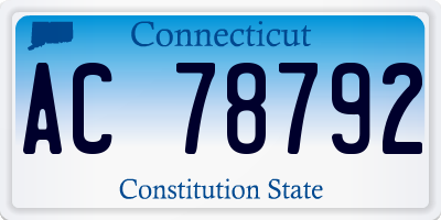 CT license plate AC78792