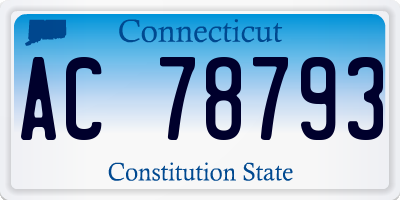 CT license plate AC78793