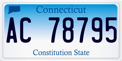 CT license plate AC78795