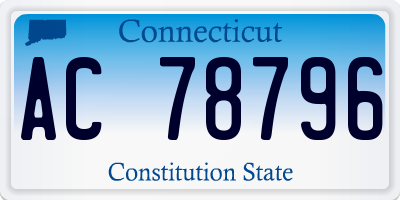 CT license plate AC78796