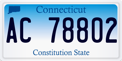 CT license plate AC78802