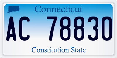 CT license plate AC78830
