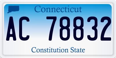 CT license plate AC78832