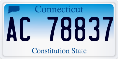 CT license plate AC78837