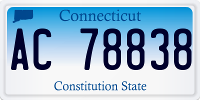 CT license plate AC78838
