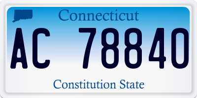 CT license plate AC78840