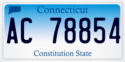 CT license plate AC78854