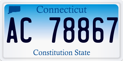 CT license plate AC78867