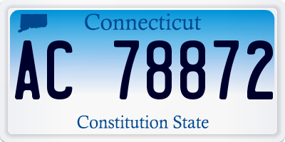 CT license plate AC78872