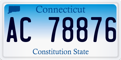 CT license plate AC78876