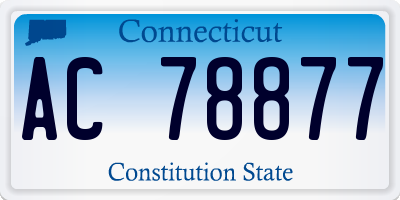 CT license plate AC78877
