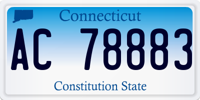 CT license plate AC78883