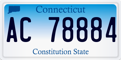 CT license plate AC78884