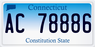 CT license plate AC78886