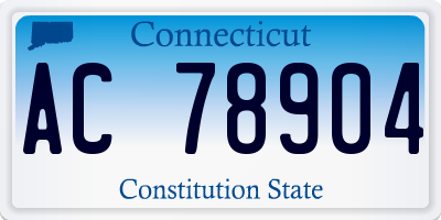 CT license plate AC78904