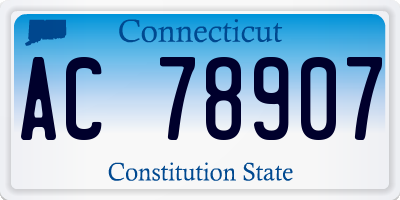 CT license plate AC78907