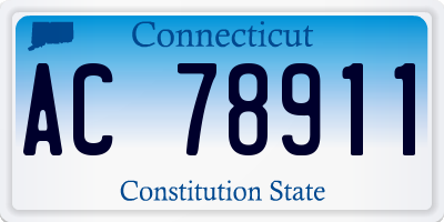 CT license plate AC78911