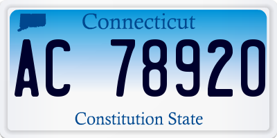 CT license plate AC78920