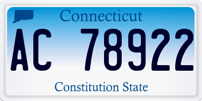CT license plate AC78922
