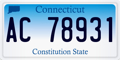 CT license plate AC78931