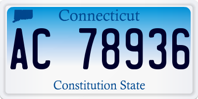 CT license plate AC78936