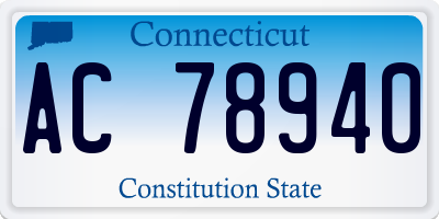 CT license plate AC78940