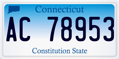 CT license plate AC78953