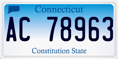 CT license plate AC78963