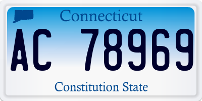 CT license plate AC78969
