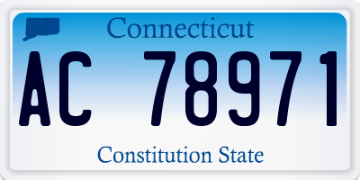 CT license plate AC78971