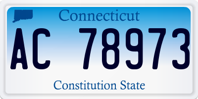CT license plate AC78973