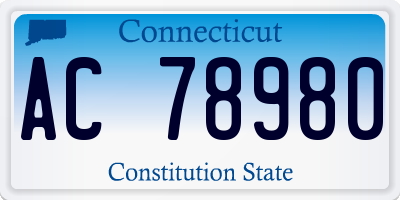CT license plate AC78980
